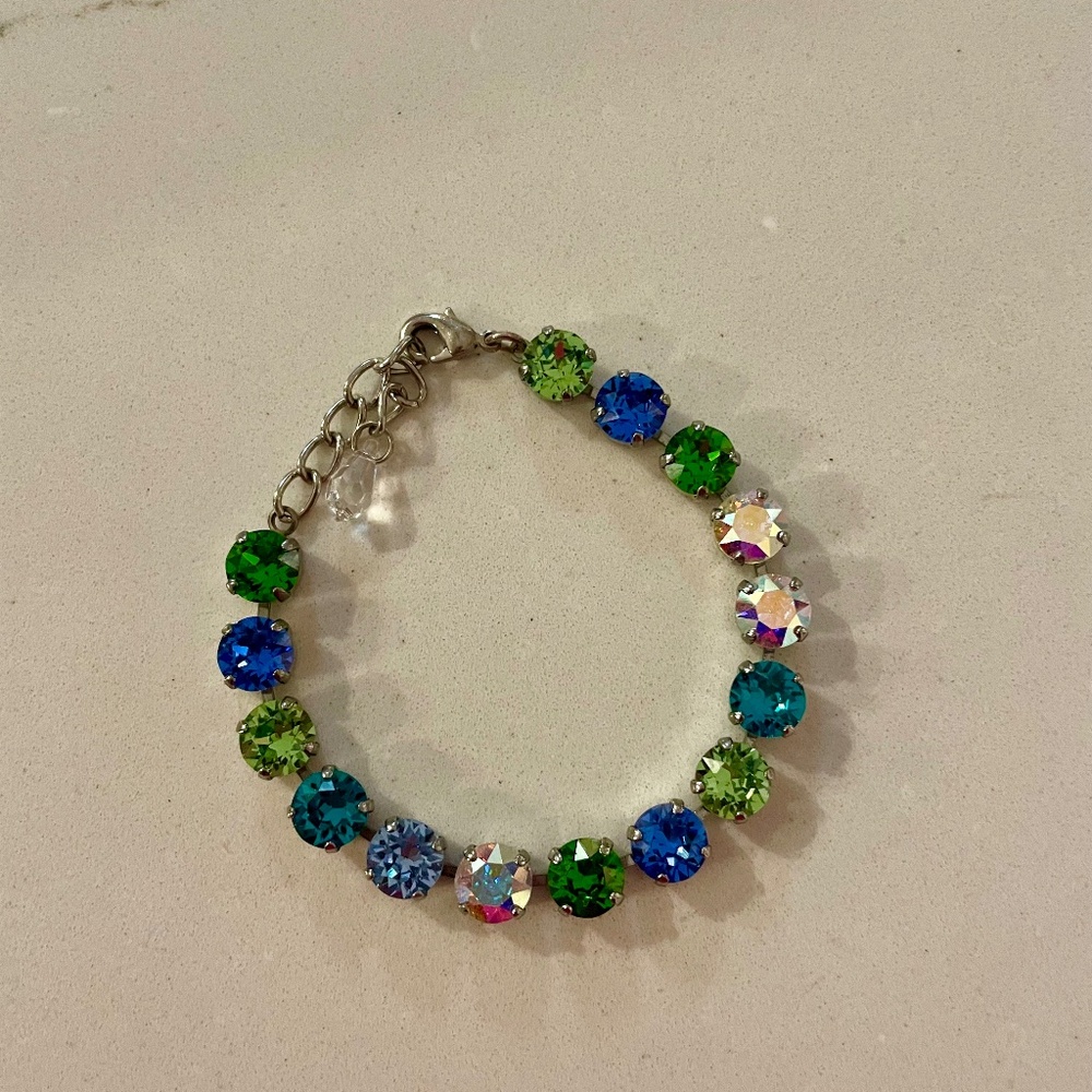 Blue and Green Swarovski Crystal Bracelet - Like New